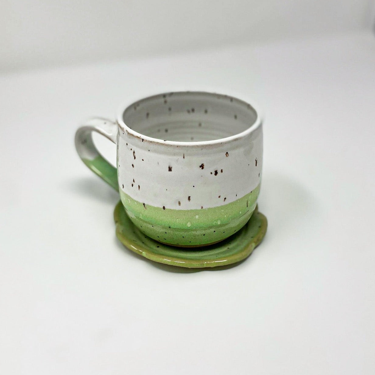 Silverpine Studio Tea Cup and Saucer- Mint Green