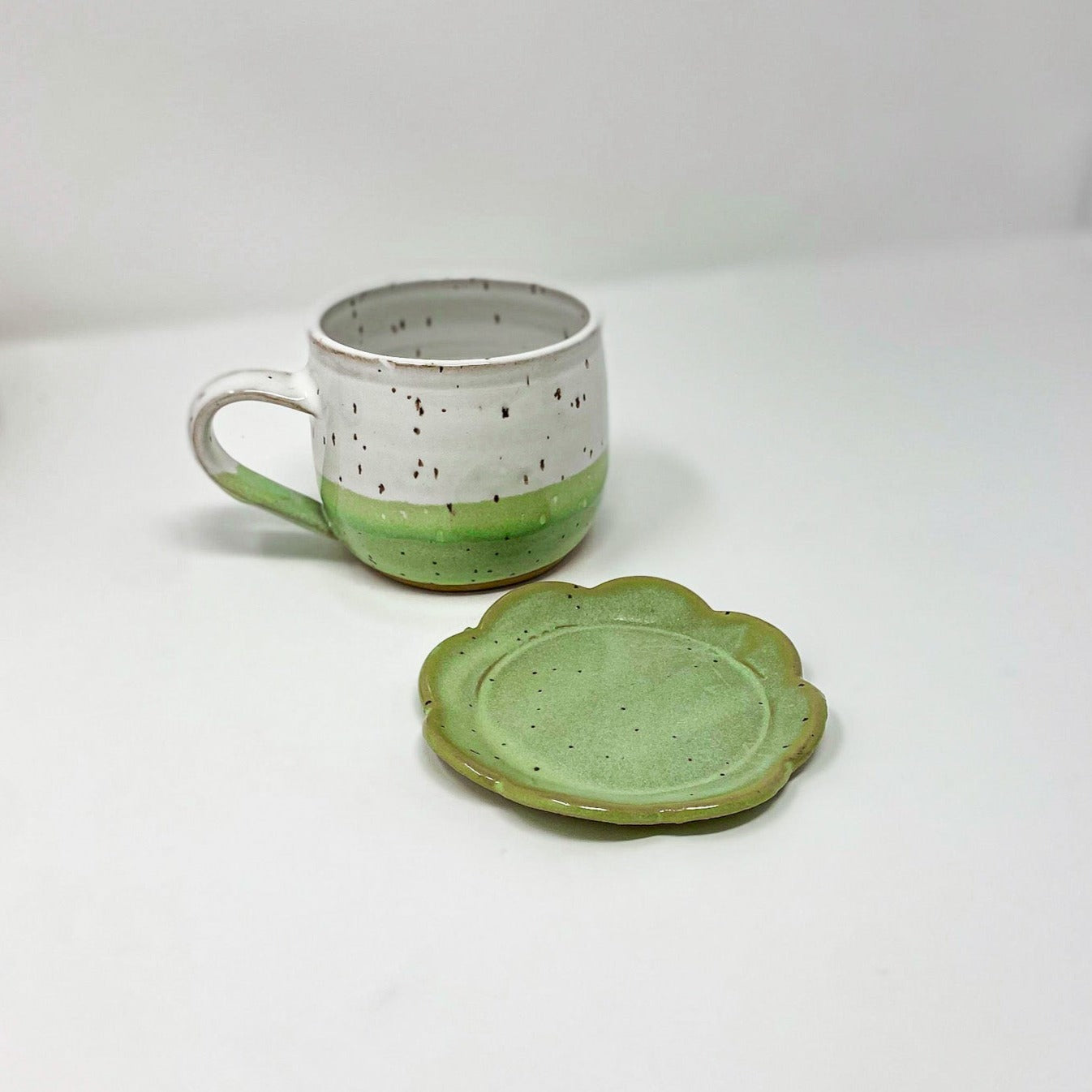 Silverpine Studio Tea Cup and Saucer- Mint Green